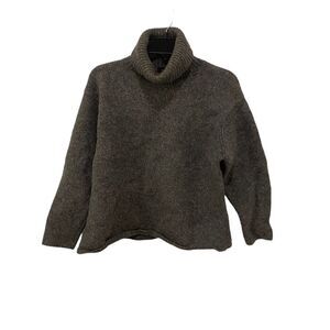 111 State Women's Gray Wool Turtleneck Sweater Medium Heavyweight Chunky Knit
